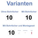 Hausnummernschild aus Aluminium 13 x 11 cm – wetterfestes Türschild mit Zahl 1 (gelocht)