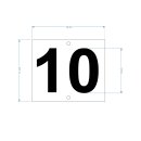 Hausnummernschild aus Aluminium 13 x 11 cm – wetterfestes Türschild mit Zahl 4 (gelocht & Kit)