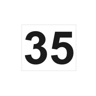 Hausnummernschild aus Aluminium 13 x 11 cm – wetterfestes Türschild mit Zahl 35