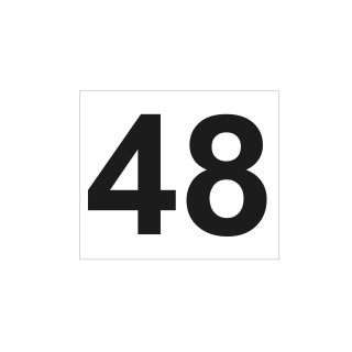 Hausnummernschild aus Aluminium 13 x 11 cm – wetterfestes Türschild mit Zahl 48