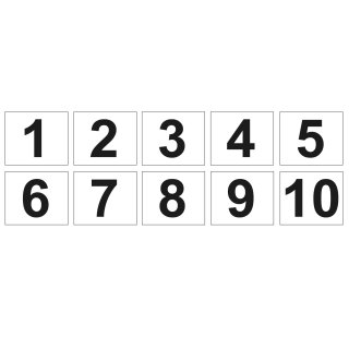 Zahlenschilder Set 1 bis 10 – wetterfeste Hausnummernschilder oder Türschilder