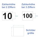 Hausnummernschild aus Aluminium – wetterfestes Türschild mit Wunschzahl (ungelocht)