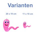 Regenwurm Aufkleber – lustiger Tier-Sticker für Auto, Fenster & mehr