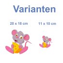 Maus mit Käse Aufkleber – süßer...