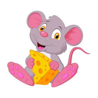 Maus mit Käse Aufkleber – süßer Tier-Sticker für Auto, Fenster & Co. (20 x 18 cm)