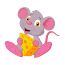 Maus mit Käse Aufkleber – süßer...