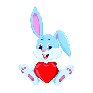 Smile Aufkleber – Hase mit Herz Sticker, wetterfest & UV-beständig (20 x 28 cm)