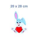 Smile Aufkleber – Hase mit Herz Sticker, wetterfest & UV-beständig (20 x 28 cm)