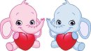 Aufkleber Babyelefanten mit Herz selbstklebend Sticker...