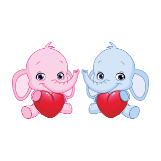 Babyelefant Aufkleber – süßer Tier-Sticker mit Herz für Auto & Fenster (14 x 16 cm)