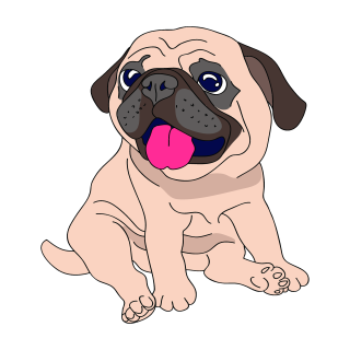 Mops Aufkleber – süßer Tier-Sticker für Auto, Fenster & mehr (9  x 10 cm)