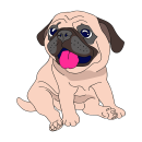 Mops Aufkleber – süßer Tier-Sticker für Auto, Fenster & mehr (9  x 10 cm)