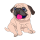 Mops Aufkleber – süßer Tier-Sticker für Auto, Fenster & mehr (9  x 10 cm)