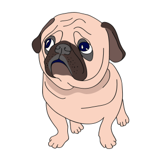 Mops Aufkleber – niedlicher Hunde-Sticker für Auto, Fenster & Co. (9  x 13 cm)