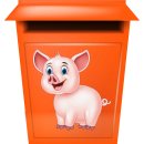 Aufkleber Schwein Glücksschwein selbstklebend Glücksbringer Sticker Autoaufkleber Motorradhelm Wohnwagen Car Set wetterfest 10 x 10 cm
