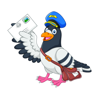 Brieftaube Fun Aufkleber – witziger Vogel-Sticker für Auto & Co. (11 x 10 cm)