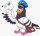 Aufkleber Brieftaube selbstklebend Vogel Sticker Autoaufkleber Motorradhelm Wohnwagen Heckscheibenaufkleber Car Set wetterfest 11 x 10 cm