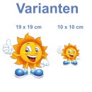 Aufkleber Sticker Sonne Sticker für Kinder selbstklebend Autoaufkleber Bild Dekoration Set Car Motorradhelm Caravan Wohnwagen 19  x 19 cm