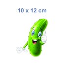 Lustiger Gurke Fun Aufkleber – wetterfester Cartoon-Sticker für Auto & Co. (10 x 12 cm)