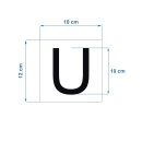 Hochwertige Buchstabenaufkleber wetterfest, selbstklebend, ideal für Innen & Außen – Markenqualität von Kleberio Buchstabe: „U“ (10 cm hoch)