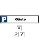 Parkplatzschild - Gäste - 52 x 11 cm gelocht & Kit Parkverbotsschild parken verboten Einfahrt freihalten Privatparkplatz