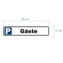 Parkplatzschild - Gäste - 52 x 11 cm gelocht & Kit Parkverbotsschild parken verboten Einfahrt freihalten Privatparkplatz