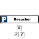Parkplatzschild - Besucher - 52 x 11 cm gelocht & Kit Parkverbotsschild parken verboten Einfahrt freihalten Privatparkplatz