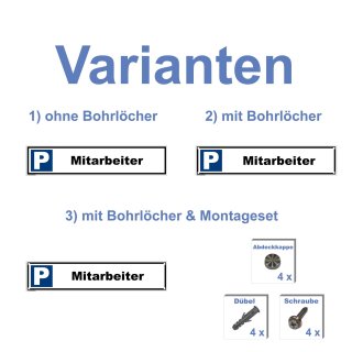 Parkplatzschild - Mitarbeiter - Verbotsschild Parkverbot