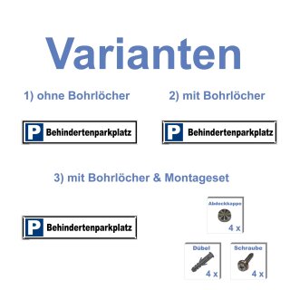 Parkplatzschild - Behindertenparkplatz - Verbotsschild Parkverbot