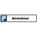 Parkplatzschild - Anwohner - 52 x 11 cm gelocht Parkverbotsschild parken verboten Einfahrt freihalten Privatparkplatz