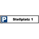 Parkplatzschild - Stellplatz 1 - 52 x 11 cm Parkverbotsschild parken verboten Einfahrt freihalten Privatparkplatz