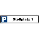 Parkplatzschild - Stellplatz 1 - 52 x 11 cm gelocht Parkverbotsschild parken verboten Einfahrt freihalten Privatparkplatz