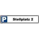 Parkplatzschild - Stellplatz 2 - 52 x 11 cm gelocht Parkverbotsschild parken verboten Einfahrt freihalten Privatparkplatz