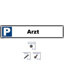 Parkplatzschild - Arzt - 52 x 11 cm gelocht & Kit Parkverbotsschild parken verboten Einfahrt freihalten Privatparkplatz