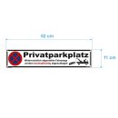 Parkplatzschild - Privatparkplatz - 52 x 11 cm gelocht & Kit Verbotsschild Verkehrs-Schilder Einfahrt freihalten parken verboten Parkverbotsschild