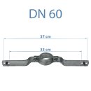 5 Rohrschellen DN60 (Bohrlochabstand 350mm) verzinkt für Rundrohr 60mm Rohrschelle für Schilderbefestigung
