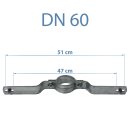 Rohrschelle DN60 (Bohrlochabstand 500mm) verzinkt für Rundrohr 60mm Rohrschelle für Schilderbefestigung