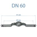 5 Rohrschellen DN60 (Bohrlochabstand 500mm) verzinkt für Rundrohr 60mm Rohrschelle für Schilderbefestigung