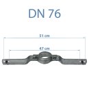Rohrschelle DN76 (Bohrlochabstand 500mm) verzinkt für Rundrohr 76mm Rohrschelle für Schilderbefestigung