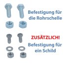 Rohrschelle DN76 verzinkt – für 76 mm Rundrohr mit 500 mm Bohrlochabstand (1 Stück)