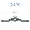 Rohrschelle DN76 verzinkt – für 76 mm Rundrohr mit 500 mm Bohrlochabstand (2 Stück)