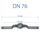 5 Rohrschellen DN76 (Bohrlochabstand 500mm) verzinkt für Rundrohr 76mm Rohrschelle für Schilderbefestigung