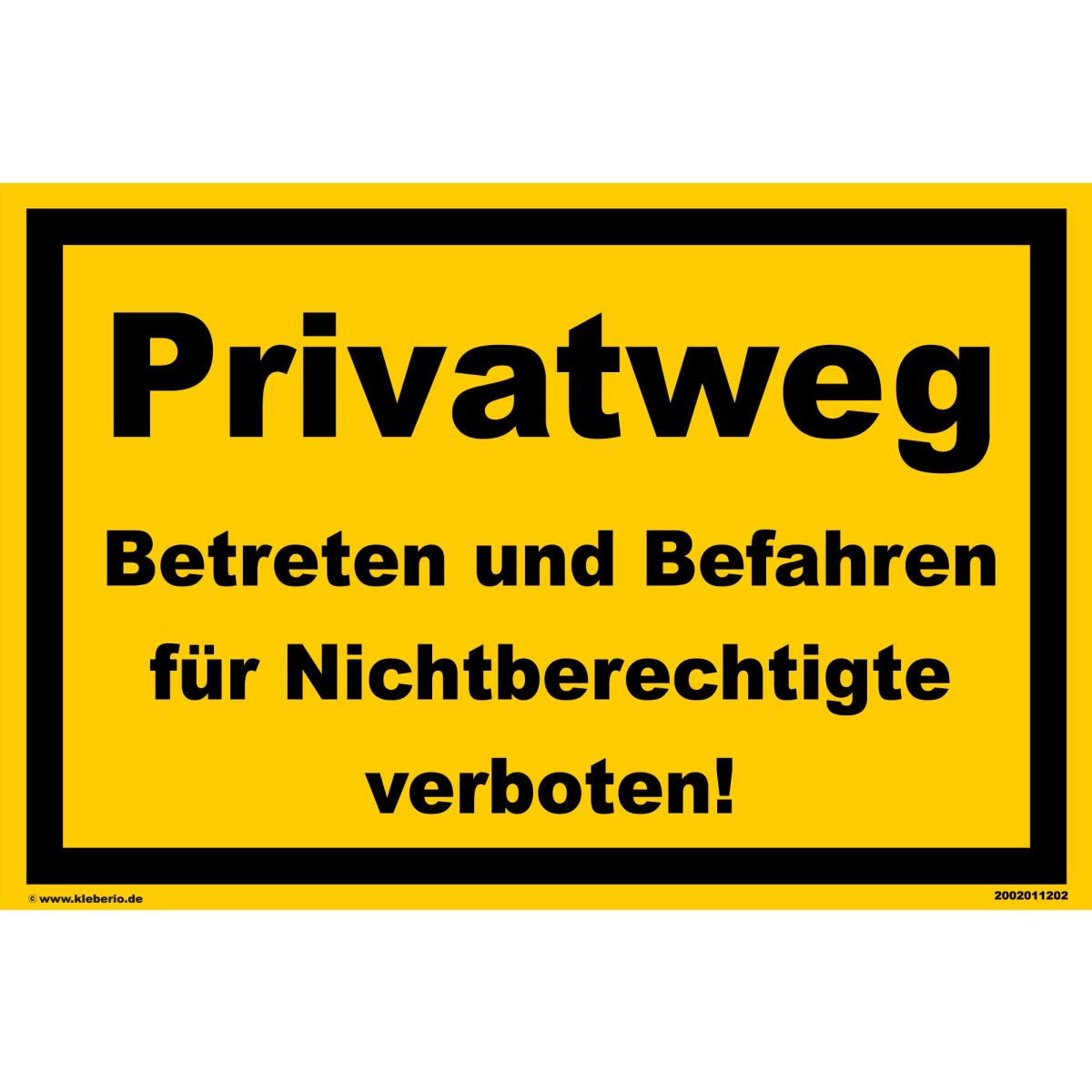 Hinweis-Schild „Privatweg! Betreten Verboten“ – Wetterfest, 30x20 Cm, Gelb-schwarz (Aluminiumverbund)