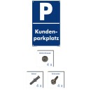 Verbotsschild Parkverbot - Kundenparkplatz - Warnhinweis 20 x 30 cm gelocht & Kit