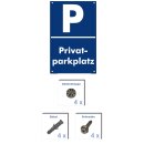 Verbotsschild Parkverbot - Privatparkplatz - Warnhinweis 30 x 45 cm gelocht & Kit