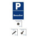 Verbotsschild Parkverbot - Besucher - Warnhinweis 20 x 30 cm gelocht & Kit