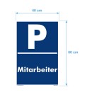 Verbotsschild Parkverbot - Mitarbeiter - Warnhinweis 40 x 60 cm gelocht & Kit