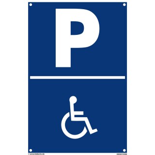 Verbotsschild Parkverbot - Behindertenparkplatz - Warnhinweis 20 x 30 cm gelocht