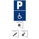 Verbotsschild Parkverbot - Behindertenparkplatz - Warnhinweis 30 x 45 cm gelocht & Kit