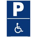 Verbotsschild Parkverbot - Behindertenparkplatz - Warnhinweis 40 x 60 cm